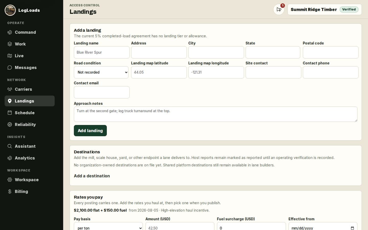 Synthetic host landing directory with protected access-pack status